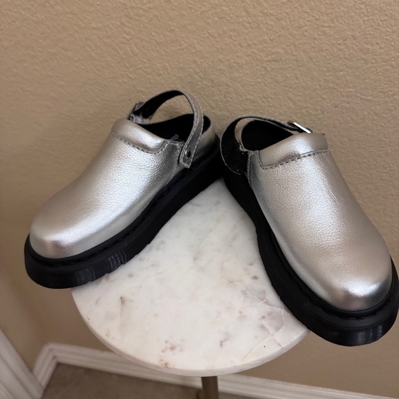 NEW Women DR MARTENS Laketen Slingback Mule metallic tumble nappa leather Sz 5 - Picture 4 of 9